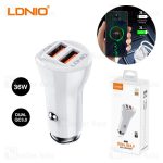 شارژر فندکی 2پورت فست باکابل تایپ سی LDNIO C511Q