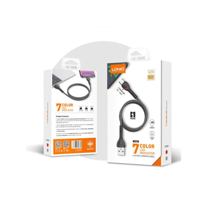 132084 کابل شارژ آیفون LDNIO LS481 - Image 1