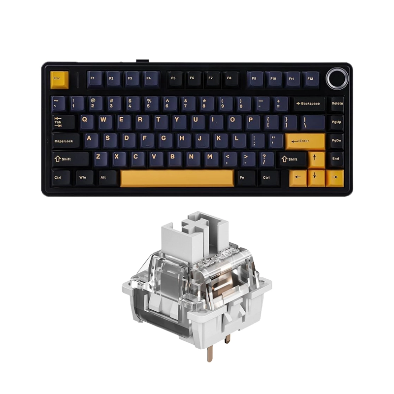AULA F75 THUNDER BLACK GRAY WOOD SWITCH V3