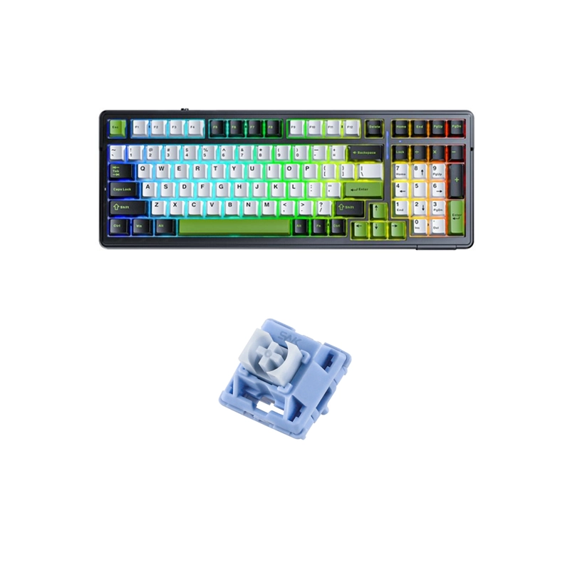 کیبورد بی سیم گیمینگ AULA F99 BLACK+WHITE+GREEN WHALE SEA SWITCH کیبورد بی سیم گیمینگ AULA F99 BLACK+WHITE+GREEN WHALE SEA SWITCH - Image 1