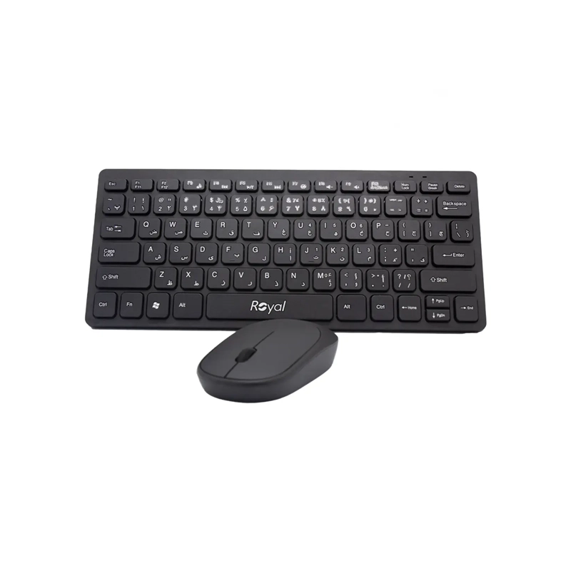 کیبورد موس بی سیم ROYAL RKM-810 مشکی کیبورد موس بی سیم ROYAL RKM-810 مشکی - Image 1
