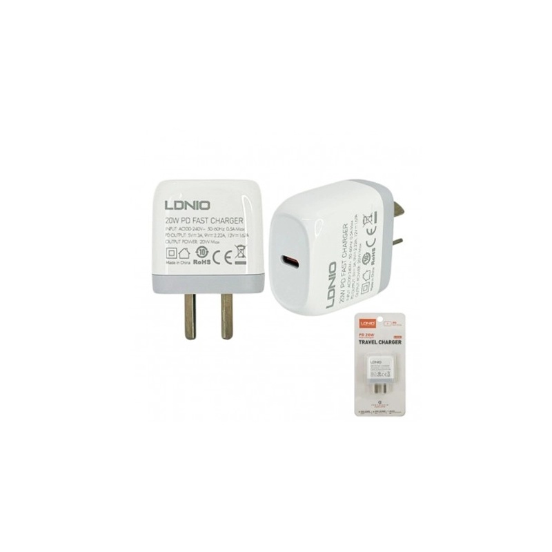شارژر با کابل تایپ سی به آیفون LDNIO A1209C PD 20W شارژر با کابل تایپ سی به آیفون LDNIO A1209C PD 20W - Image 1