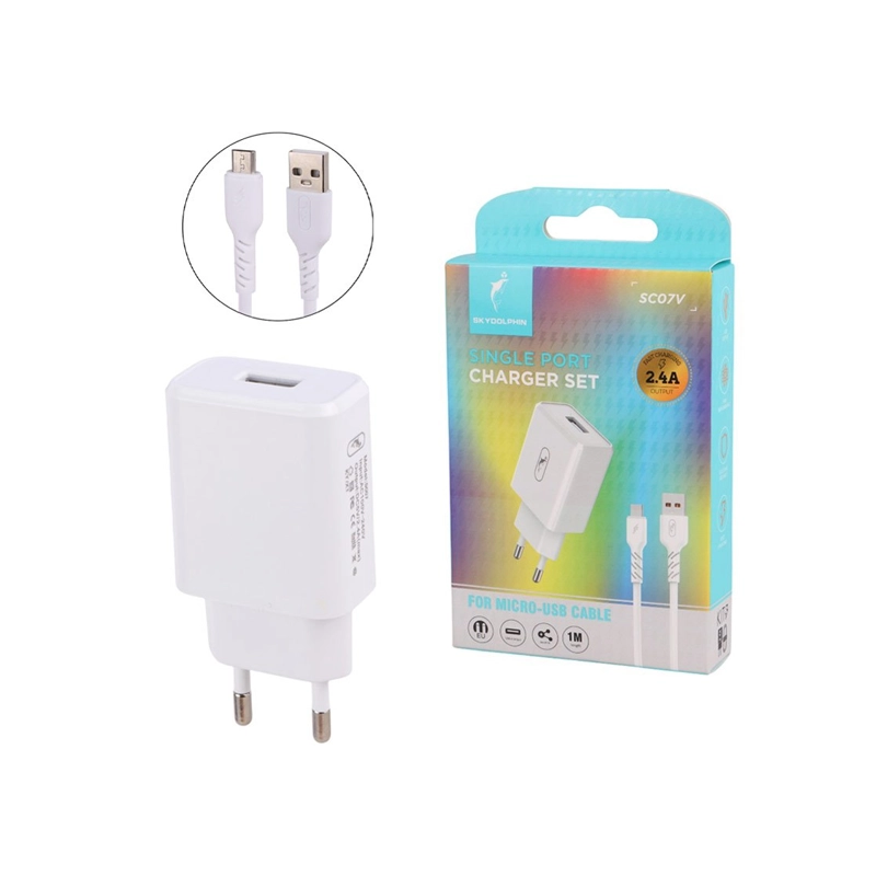 شارژر با کابل میکرو SKY DOLPHIN SC07V 2.4A 12W شارژر با کابل میکرو SKY DOLPHIN SC07V 2.4A 12W - Image 1
