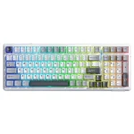 کیبورد بی سیم گیمینگ AULA F99 LIGHT GREY+WHITE+DARK GRAY NIMBUS SWITCH V3