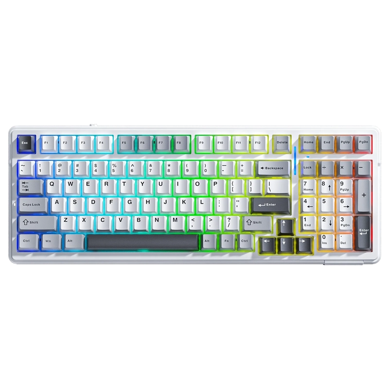 کیبورد بی سیم گیمینگ AULA F99 LIGHT GREY+WHITE+DARK GRAY NIMBUS SWITCH V3 کیبورد بی سیم گیمینگ AULA F99 LIGHT GREY+WHITE+DARK GRAY NIMBUS SWITCH V3 - Image 1