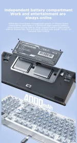 کیبورد بی سیم گیمینگ AULA F98 PRO BLACK TRANSPARENT ICE CRYSTAL SWITCH - Image 10