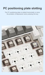 کیبورد بی سیم گیمینگ AULA F108 DARK GREY+LIGHT GREY+YELLOW VOLCANIC SWITCH - Image 18