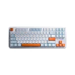 کیبورد بی سیم گیمینگ AULA F87 WHITE+ BLUE+ORANGE NIMBUS SWITCH V3