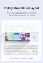 کیبورد بی سیم گیمینگ AULA F87 WHITE+ BLUE+ORANGE NIMBUS SWITCH V3 - Image 9