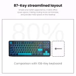 کیبورد بی سیم گیمینگ AULA F87 PRO BLUE+BLACK+CYAN GRAY WOOD SWITCH V4 - Image 6