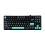کیبورد بی سیم گیمینگ AULA F87 PRO BLUE+BLACK+CYAN GRAY WOOD SWITCH V4