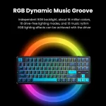 کیبورد بی سیم گیمینگ AULA F87 PRO BLUE+BLACK+CYAN GRAY WOOD SWITCH V4 - Image 10