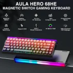 کیبورد سیم دار گیمینگ AULA HERO 68 BLACK+RED NEPTUNE SWITCH - Image 2