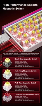 کیبورد سیم دار گیمینگ AULA HERO 68 HE BLACK LIGHTHOUSE JADE KING MAGNETIC SWITCH - Image 13