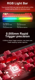 کیبورد سیم دار گیمینگ AULA HERO 68 HE BLACK LIGHTHOUSE JADE KING MAGNETIC SWITCH - Image 10