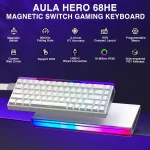 کیبورد سیم دار گیمینگ AULA HERO 68 HE WHITE METEOR MAGNETIC SWITCH - Image 2