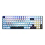 کیبورد بی سیم گیمینگ AULA S100 PRO BLACK+BLUE+WHITE BROWN SWITCH