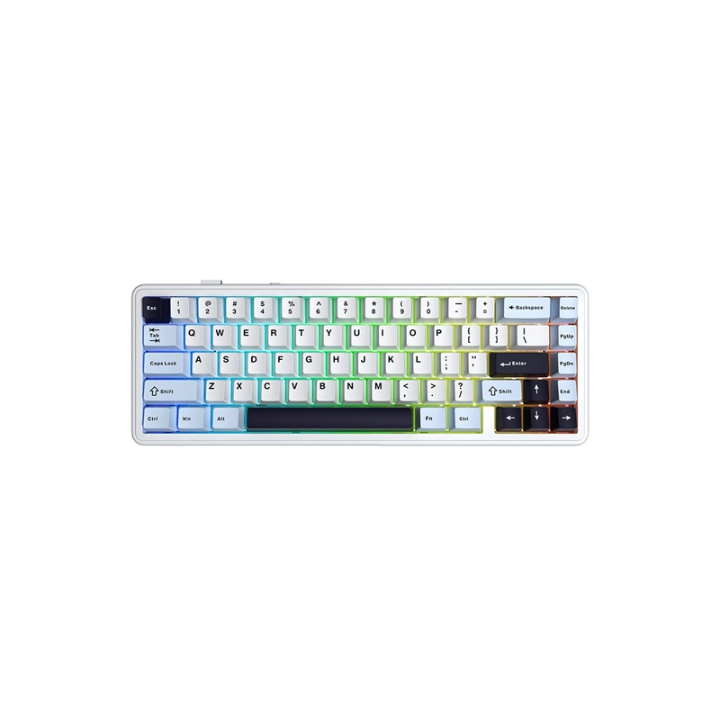 F65 کیبورد بی سیم گیمینگ AULA F65 BLUE+WHITE+PURPLE REAPER SWITCH - Image 1