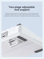 کیبورد بی سیم گیمینگ AULA F99 WHITE+BLUE+PURPLE GRAY WOOD SWITCH V3 - Image 17