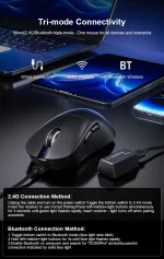 موس بی سیم بلوتوثی شارژی AULA SC900 PRO مشکی - Image 6