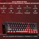 کیبورد سیم دار گیمینگ AULA WIN 60 HE MAX BLACK+RED WING CHUN MAGNETIC SWITCH - Image 2