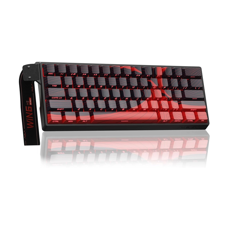 AULA WIN 60 HE MAX BLACK+RED WING CHUN MAGNETIC SWITCH کیبورد سیم دار گیمینگ AULA WIN 60 HE MAX BLACK+RED WING CHUN MAGNETIC SWITCH - Image 1