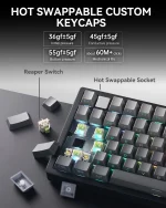 کیبورد بی سیم گیمینگ LEOBOG HI75 C PRO BLACK+GRADIENT GREY REAPER SWITCH - Image 5