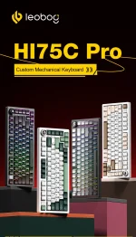 کیبورد بی سیم گیمینگ LEOBOG HI75 C PRO DARK GREEN+WHITE+GREEN ICE VEIN SWITCH - Image 6