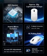موس بی سیم بلوتوثی شارژی AULA SC380 PRO مشکی - Image 5