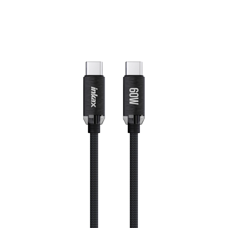 CB-53 60W CC کابل شارژ دوسر تایپ سی INKAX CB-53 60W - Image 1