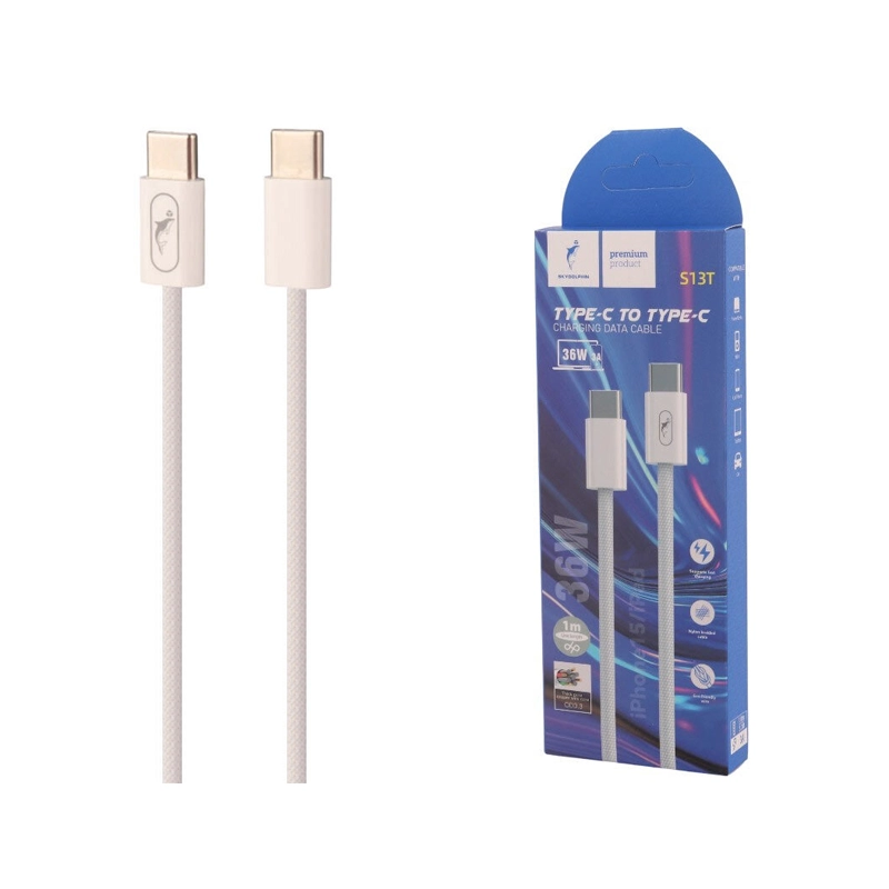 کابل شارژ دوسر تایپ سی SKY DOLPHIN S13T کابل شارژ دوسر تایپ سی SKY DOLPHIN S13T - Image 1